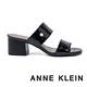 ANNE KLEIN-BUNNY 漆皮紋涼感粗跟涼拖鞋-黑色 product thumbnail 3