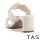 TAS 環釦圓弧繞帶羊皮高跟拖鞋 杏色 product thumbnail 5