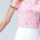 【Lynx Golf】女款吸濕排汗領尖扣設計葉子印花短袖POLO衫-粉色 product thumbnail 5