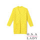 O.S.A LADY 縷空花紋雙口袋針織外套 (黃色) product thumbnail 5