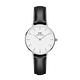 Daniel Wellington DW 手錶 Petite Sheffield 28mm爵士黑真皮皮革錶-白錶盤-銀框 DW00100242 product thumbnail 2