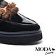 厚底鞋 MODA Luxury 復古時髦貂毛馬銜釦樂福厚底鞋－黑 product thumbnail 6