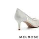 高跟鞋 MELROSE 高雅裸膚晶鑽異材質拼接尖頭高跟鞋－銀 product thumbnail 4