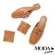 拖鞋 MODA Luxury 復古時尚可拆式流蘇鍊條穆勒低跟拖鞋－咖 product thumbnail 5