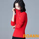 半高領金屬釦裝飾長袖針織上衣 (共四色)-ROANN product thumbnail 3