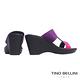 Tino Bellini 義大利進口彈力帶工字楔型涼拖鞋 _紫 product thumbnail 4