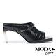拖鞋 MODA Luxury 復古時尚鱷魚紋真皮高跟拖鞋－黑 product thumbnail 3