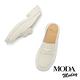 穆勒鞋  MODA MODAY  復古時髦牛漆皮低跟穆勒拖鞋－白 product thumbnail 5