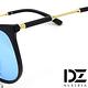 DZ 風尚圓柱腳 抗UV 防曬太陽眼鏡造型墨鏡(黑框冰藍膜) product thumbnail 4