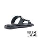 拖鞋 HELENE SPARK 舒適率性工字寬帶全真皮方頭低跟拖鞋－黑 product thumbnail 4