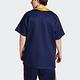 Adidas CL+ SS BB Shirt IM4458 男 短袖 襯衫 亞洲版 休閒 復古 三葉草 寬鬆 深藍黃 product thumbnail 2