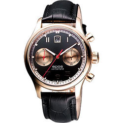 epos 收藏家時尚計時機械腕錶-玫瑰金框/40mm