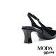 高跟鞋  MODA MODAY  魅力時尚漆皮小方頭後繫帶高跟鞋－黑 product thumbnail 4