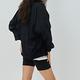 Nike SW ESSNTL WVN JKT HBR 女款 黑色 尼龍 大勾 立領 休閒 外套 DX5865-010 product thumbnail 2