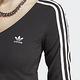 Adidas Button Ls [IC5473] 女 長袖 短版上衣 運動 休閒 鈕扣 時尚 穿搭 棉質 亞洲版 黑 product thumbnail 5