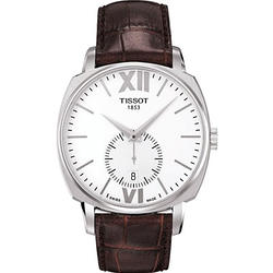 TISSOT 天梭 官方授權 T-Lord 都會紳士小秒針機械腕表-咖啡/40mm T0595281601800