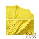 O.S.A LADY 縷空花紋雙口袋針織外套 (黃色) product thumbnail 3