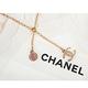 CHANEL 新款水鑽CC LOGO 粉鑽吊墜鑲嵌項鍊 (淺金) product thumbnail 5