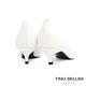 Tino Bellini 全羊皮V型鞋口中低跟鞋_白 product thumbnail 5