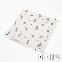 日本桃雪紗布方巾-小小馬戲團(熊熊)