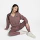 NIKE 上衣 女款 長袖上衣 運動 AS W NSW PHNX FLC CROP VNECK 煙灰紫紅 FN3652-208 product thumbnail 3