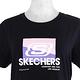 Skechers Shirts [L221W002-0018] 女 T恤 短袖 棉質 舒適 休閒 黑 product thumbnail 3