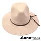 AnnaSofia 麂絨繩結帶 線織寬簷遮陽紳士帽爵士帽(藕粉系) product thumbnail 4