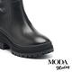 長靴 MODA MODAY 簡約俐落全真皮水台粗高跟長靴－黑 product thumbnail 4