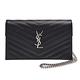 YSL 經典MONOGRAM系列銀色LOGO V字縫小牛皮WOC斜背包(黑色) product thumbnail 2