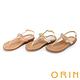 ORIN 耀眼時尚 葉子造型鑽飾牛皮夾腳涼鞋-白色 product thumbnail 8