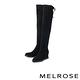 長靴 MELROSE 美樂斯 極簡氣勢彈力絨布楔型高跟過膝長靴－黑 product thumbnail 6