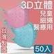 MIT台灣嚴選製造 細繩 3D立體醫療用防護口罩 -兒童款 50入/盒 product thumbnail 3