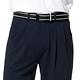 【Lynx Golf】男款日本進口布料混紡材質直條紋路雙折休閒短褲-深藍色 product thumbnail 6