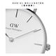 Daniel Wellington DW 手錶 Petite Sheffield 32mm爵士黑真皮皮革錶-白錶盤-銀框 DW00100186 product thumbnail 4