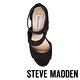 STEVE MADDEN-ESSEX 麂皮厚底防水台楔型涼鞋-黑色 product thumbnail 3