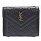 YSL 經典菱格縫線小羊皮金色金屬LOGO暗釦短夾(黑色) product thumbnail 2