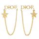 Christian Dior  DIO(R)EARRINGS 氣質垂墜星星立體LOGO針式耳環(金) product thumbnail 2