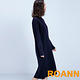 純色背後開叉高領長袖針織連衣裙  (共二色)-ROANN product thumbnail 3