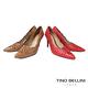Tino Bellini 巴西進口牛皮簍空花紋尖頭高跟鞋FWET007-紅 product thumbnail 6