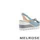 高跟鞋 MELROSE 氣質時尚蝴蝶結羊皮魚口後繫帶楔型高跟鞋－藍 product thumbnail 4
