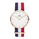 Daniel Wellington DW 手錶 Classic Cambridge 40mm經典藍白紅織紋錶-白錶盤-玫瑰金框 DW00100003 product thumbnail 2