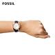 FOSSIL Vale 時尚都會鑽圈太陽能女錶 藍色真皮錶帶 34MM BQ3775 product thumbnail 5