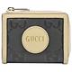 GUCCI Off The Grid 品牌燙金LOGO緹花帆布拼接牛皮5卡零錢包(米/灰) product thumbnail 2