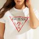 GUESS-女裝-斑駁刷舊LOGO印花短T-白 原價1290 product thumbnail 5