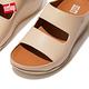 【FitFlop】SHUV TWO-BAR LEATHER SLIDES 簡約造型雙帶皮革涼鞋-女(白石色) product thumbnail 6