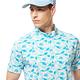 【Lynx Golf】男款吸溼排汗機能街頭塗鴉風格圖樣印花短袖立領POLO衫/高爾夫球衫-淺藍色 product thumbnail 5