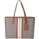 TORY BURCH GEMINI LINK CANVAS 塗層帆布肩背拉鍊托特包(棕色) product thumbnail 2