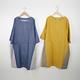 【MOSS CLUB】雙層紗棉布圓領八分袖洋裝 藍 黃 product thumbnail 5