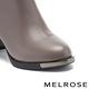 短靴 MELROSE 時髦質感牛皮純色繫帶造型高跟短靴－棕 product thumbnail 6