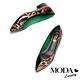 低跟鞋 MODA Luxury 時髦豹紋不對稱拼接軟漆牛皮尖頭低跟鞋－黑 product thumbnail 5